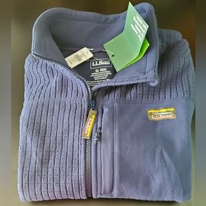 L.L. Bean womens XL windproof fleece jacket nautical blue color